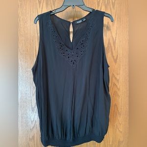 A.N.A. Black Lightweight V-neck Tank Top 2X